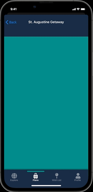 GIF of the trip planning feature of the final iteration for tryppy.