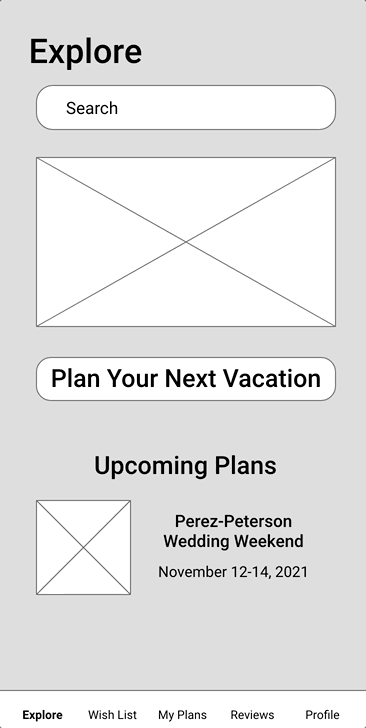 GIF of the trip planning feature for the Mid Fidelity prototype.